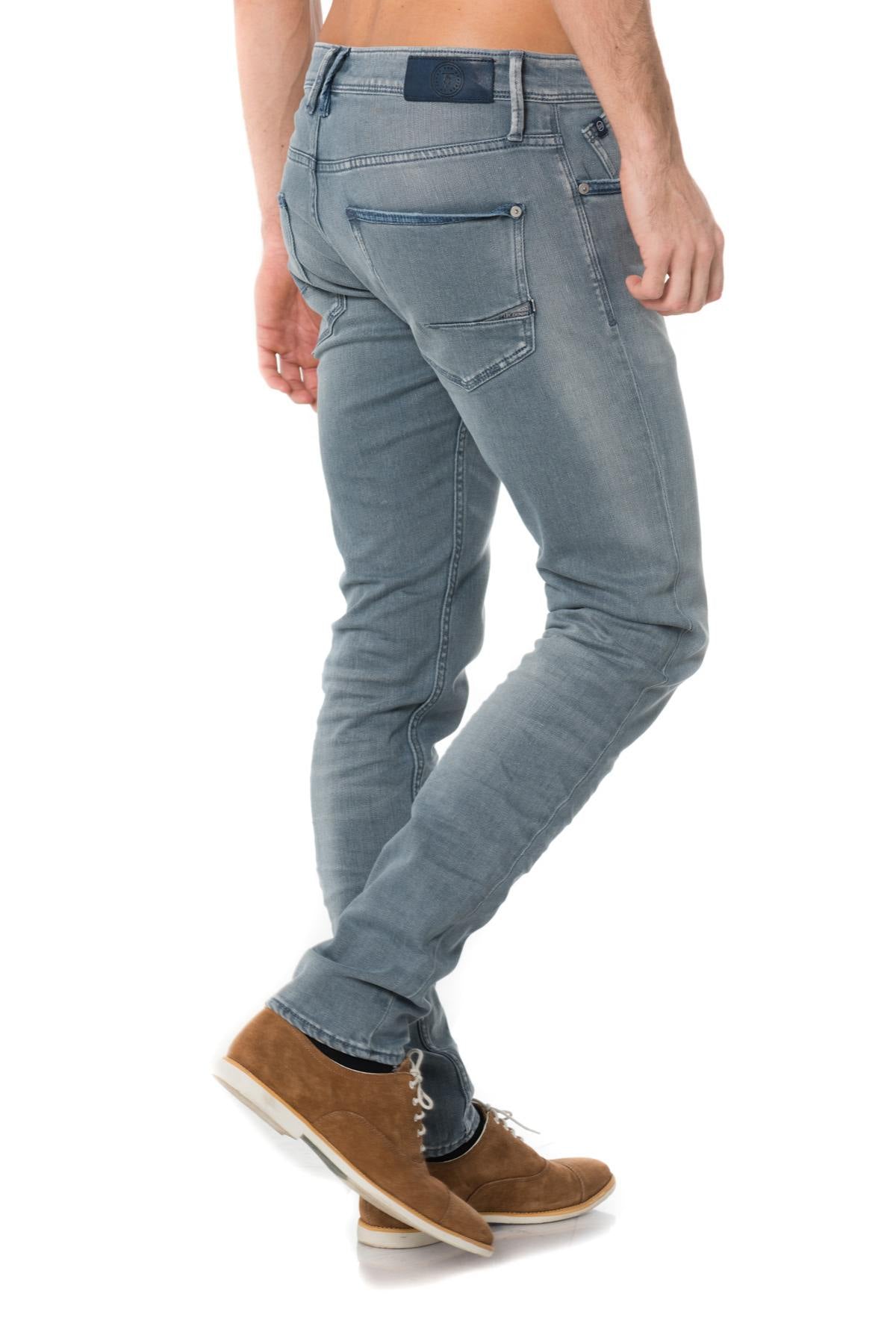 Washed gray slim jeans - Image n°1