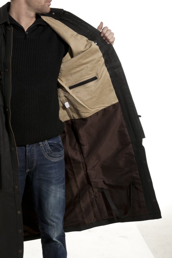 LAST REBELS men's coat in oiled leather - Image n°4