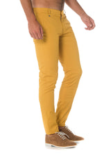 Mustard yellow skinny pleated pants - Image n°5