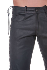 LAST REBELS men's pants in brown leather - Image n°5