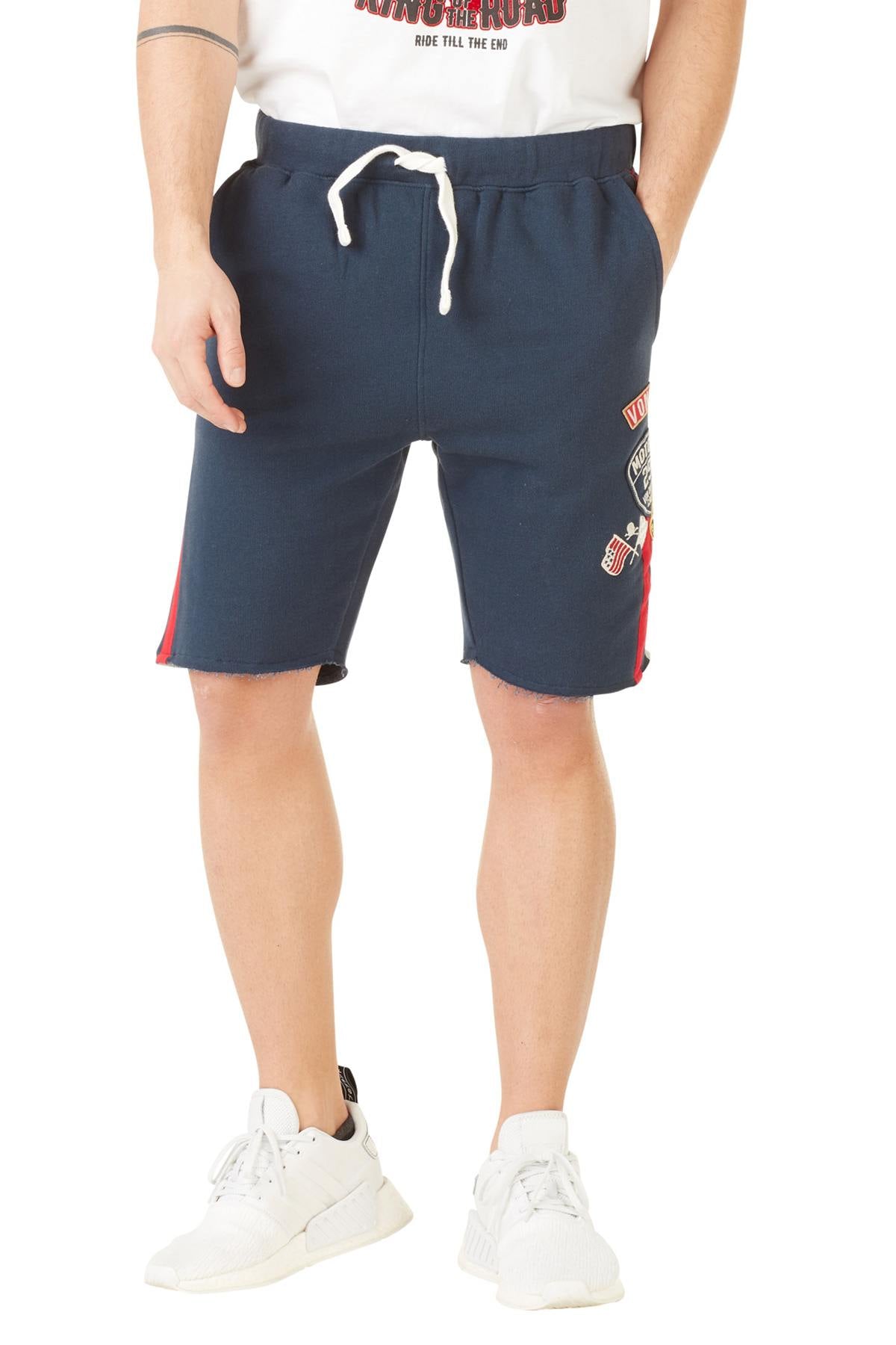 Bermuda shorts blue white red motor - Image n°1