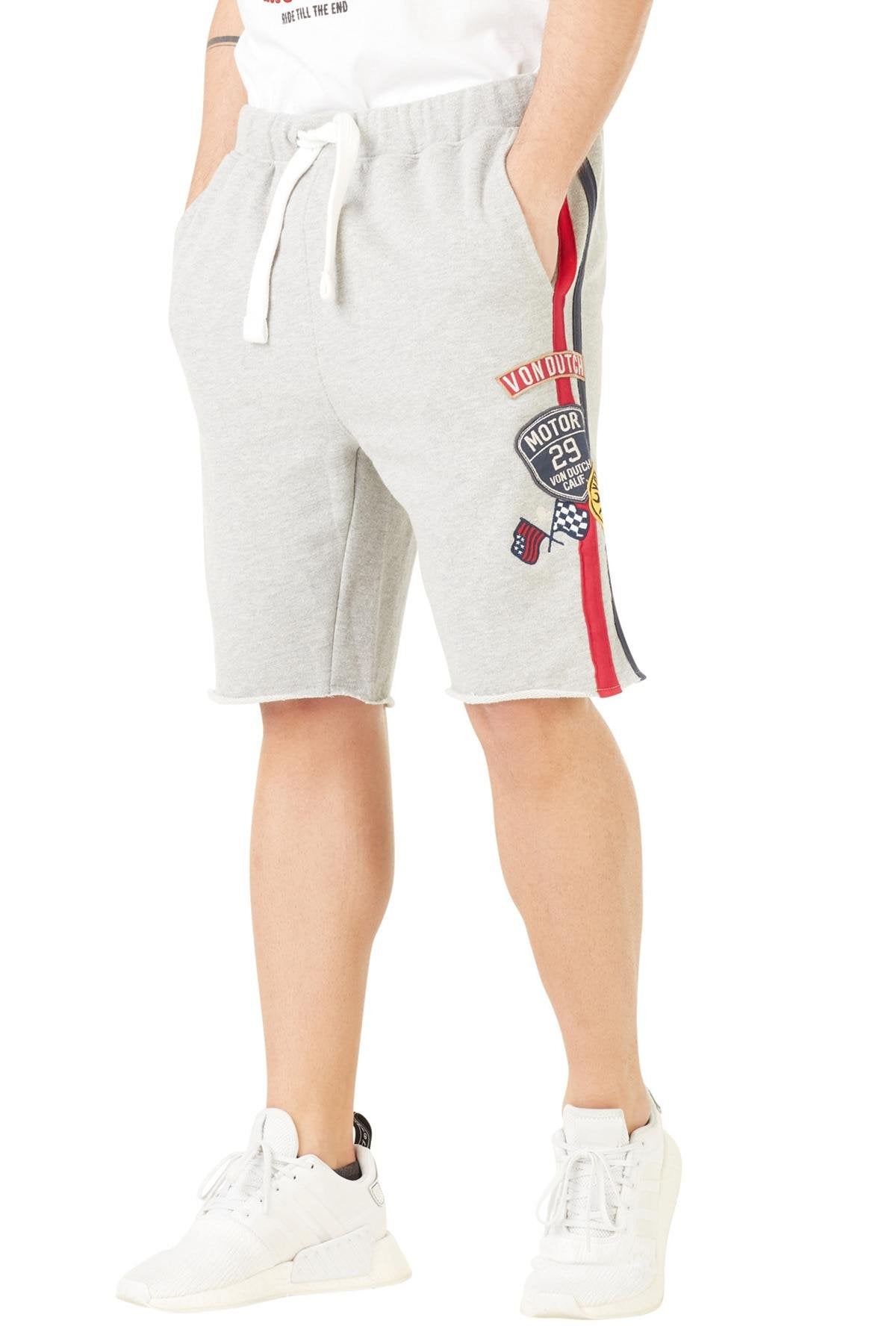Heather gray cotton Bermuda shorts - Image n°1