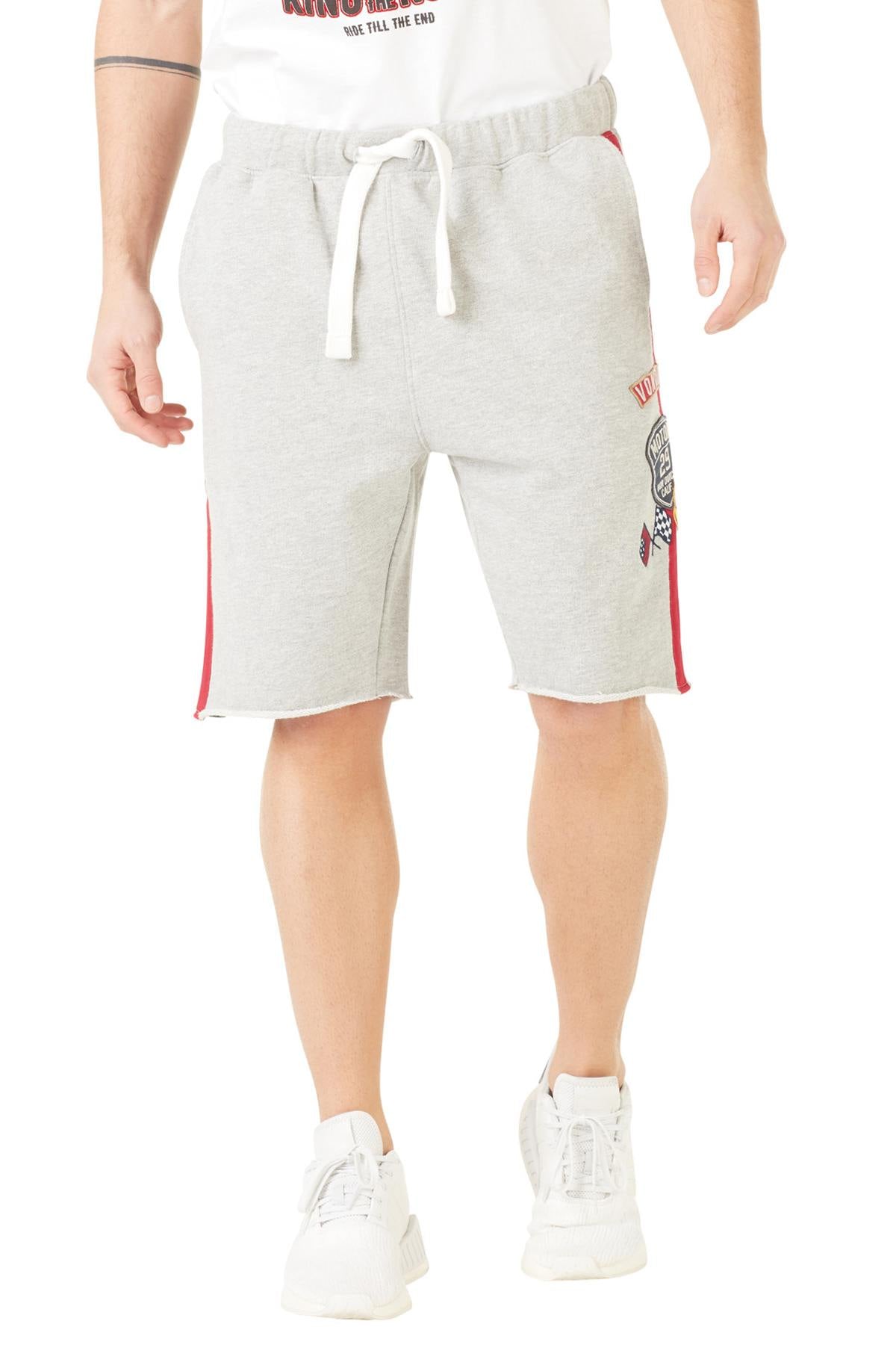Heather gray cotton Bermuda shorts - Image n°3