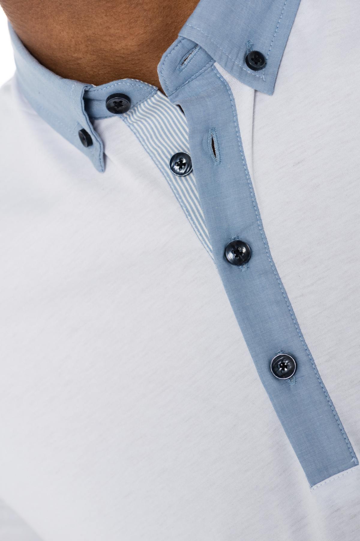 Antony Morato white and blue polo shirt - Image n°5