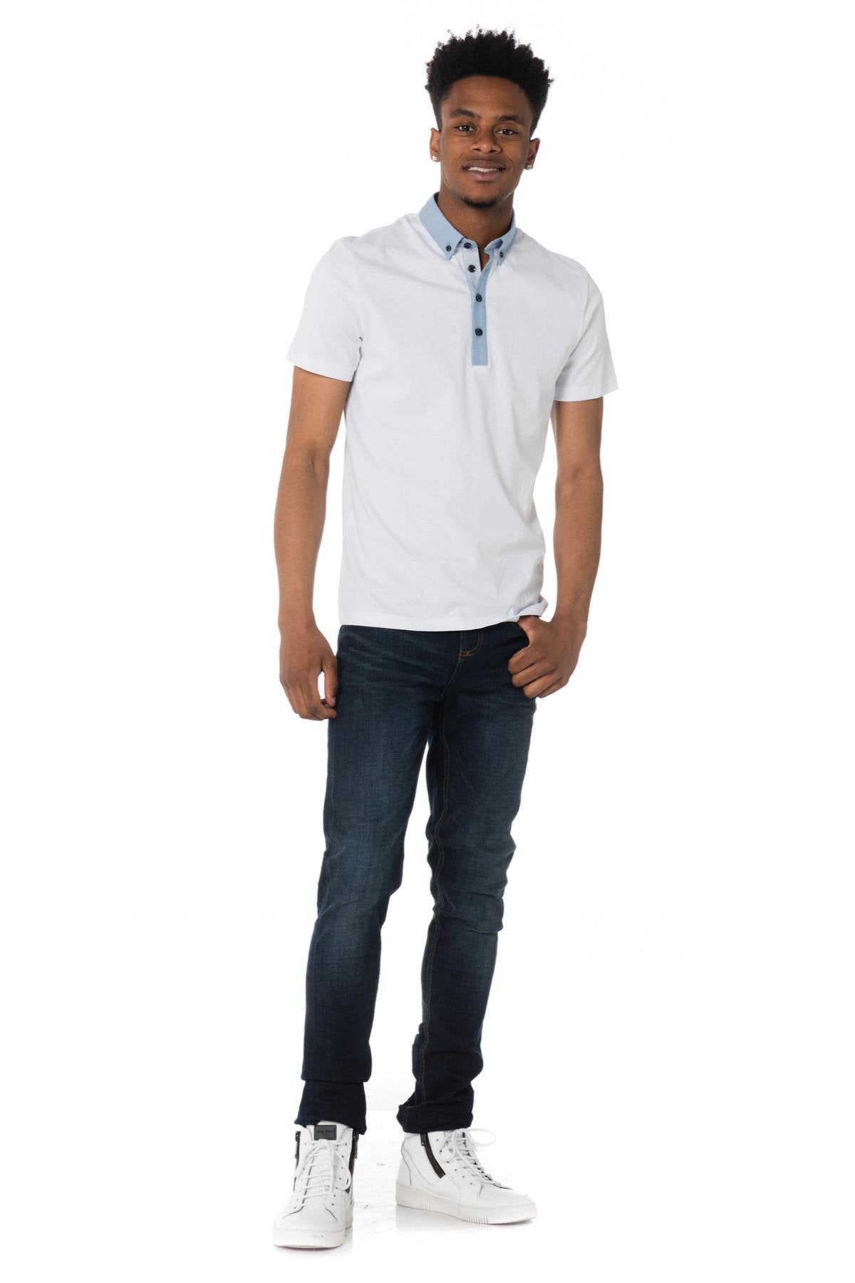 Antony Morato white and blue polo shirt - Image n°2