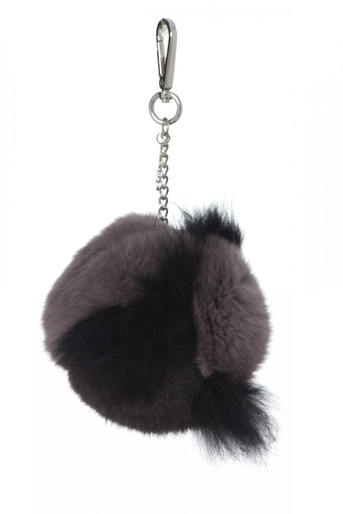 Oakwood key ring in anthracite rabbit fur - Image n°2