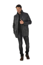 Men's Daytona lambskin leather coat Black - Image n°2