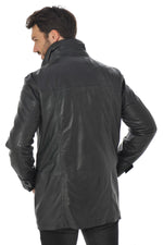Men's Daytona lambskin leather coat Black - Image n°5