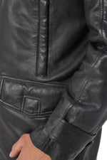 Men's Daytona lambskin leather coat Black - Image n°6