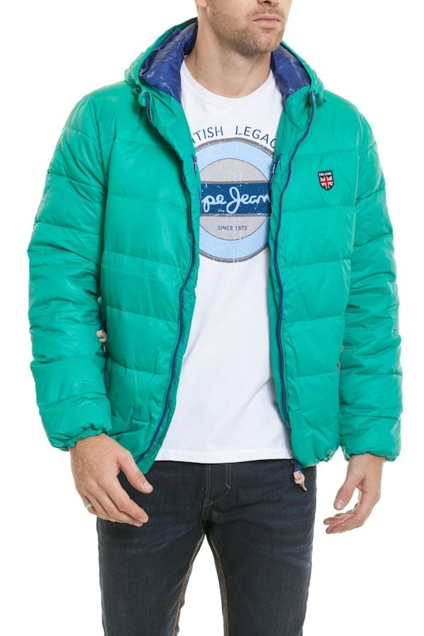 Pepe Jeans Green Down Jacket for Men - Image n°1