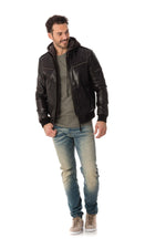 Men's buffalo leather jacket Dark brown - Image n°2