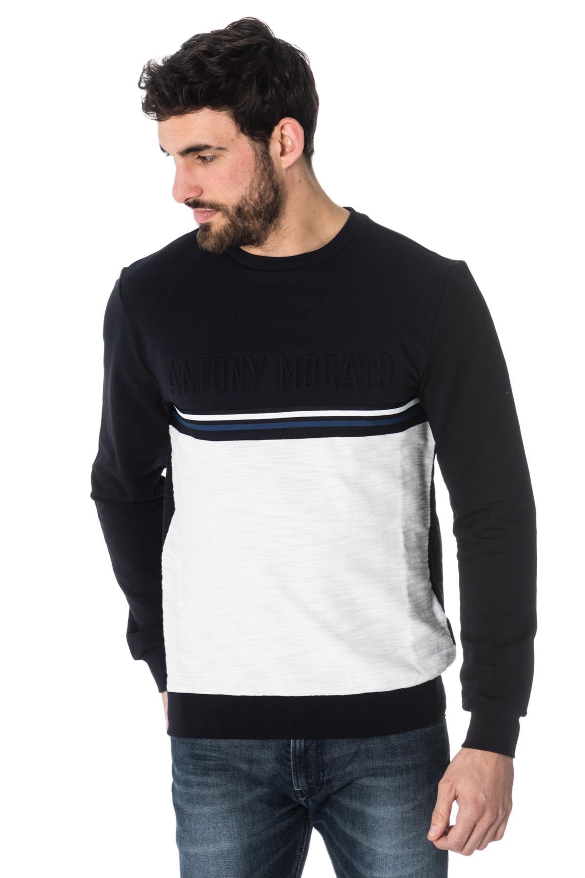 Navy and white Antony Morato sweatshirt - Image n°1