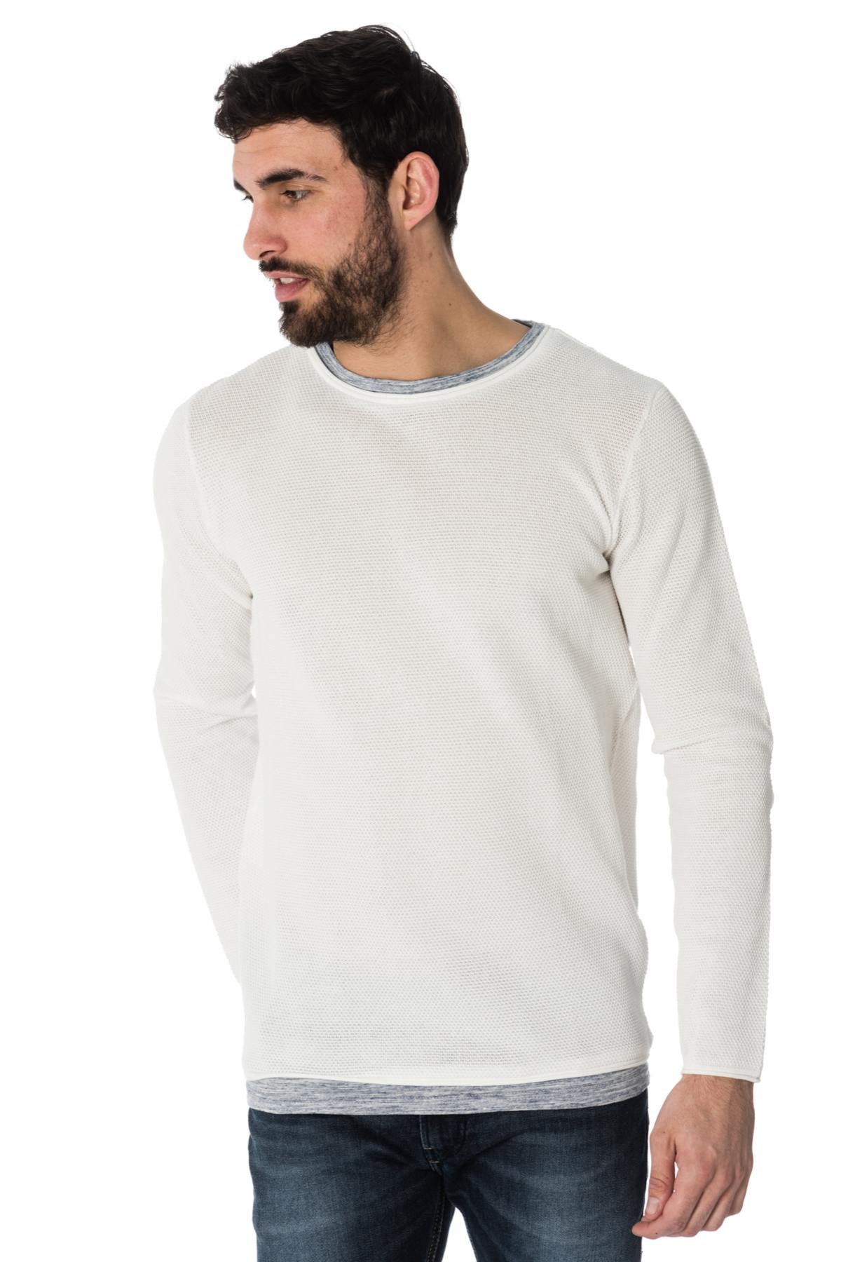 White openwork knit sweater - Image n°1
