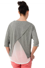 Fine gray Kaporal 3/4 sleeve sweater - Image n°3