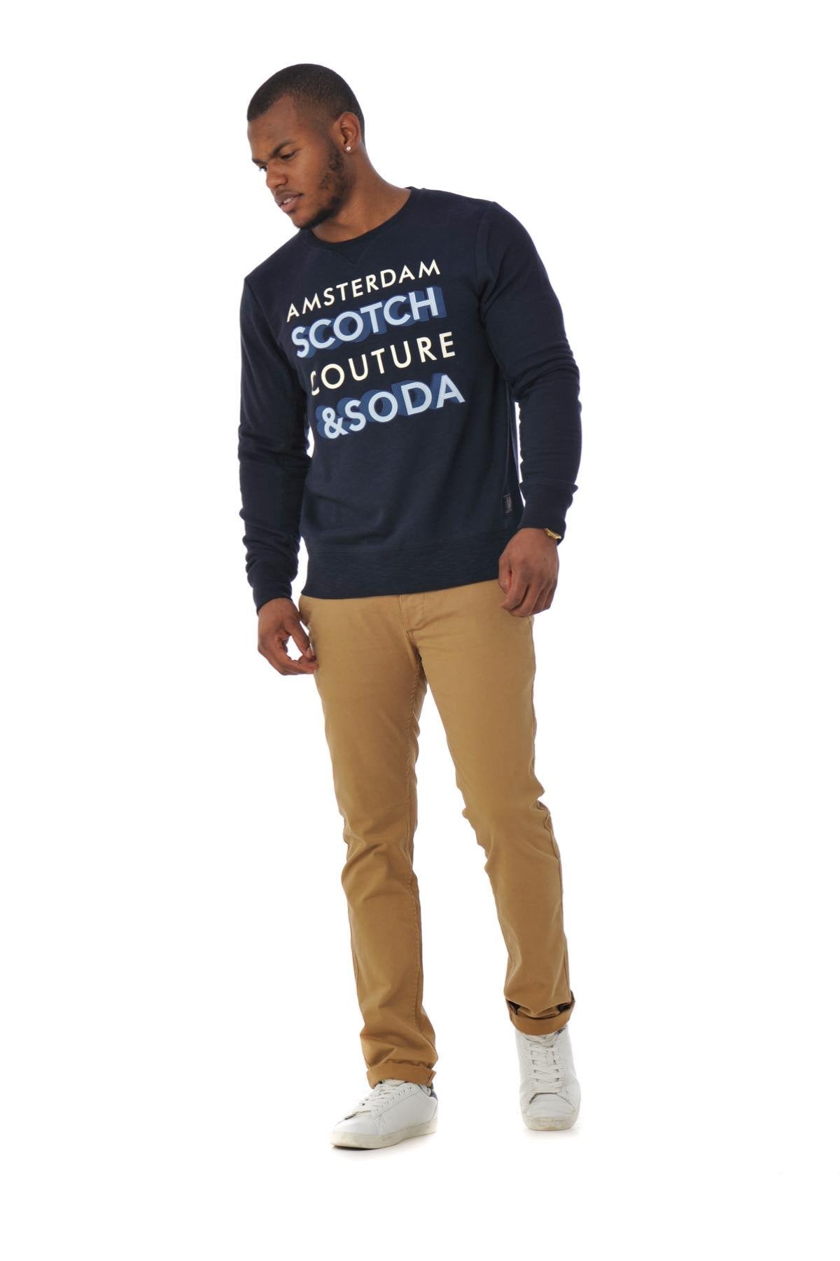 Men's navy blue sweatshirt - Image n°2