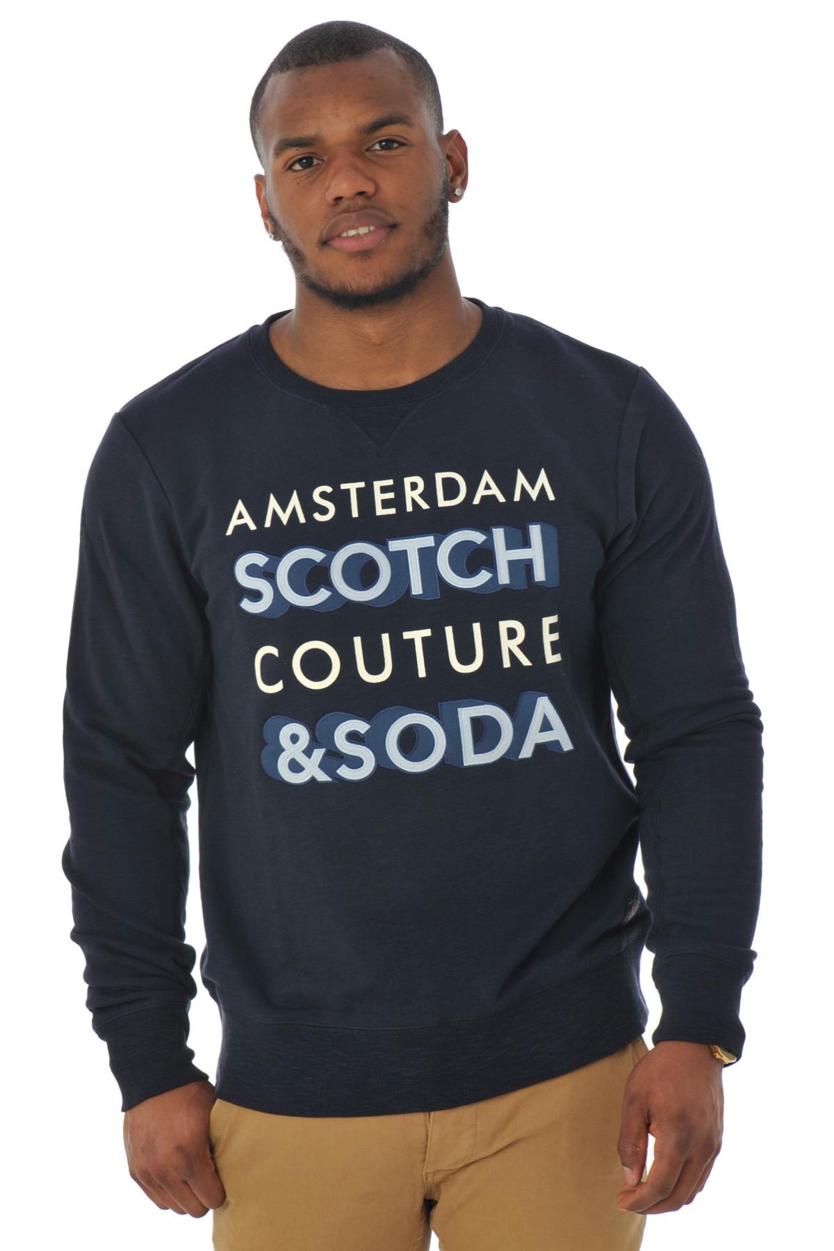 Men's navy blue sweatshirt - Image n°1