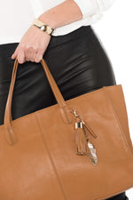 Tan leather shopper bag - Image n°3