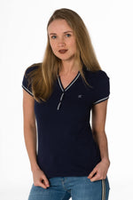 Navy blue fitted T-shirt - Image n°1