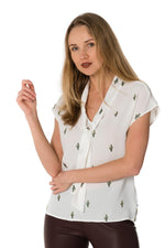 Elegant women's t-shirt with cactus pattern - Image n°5