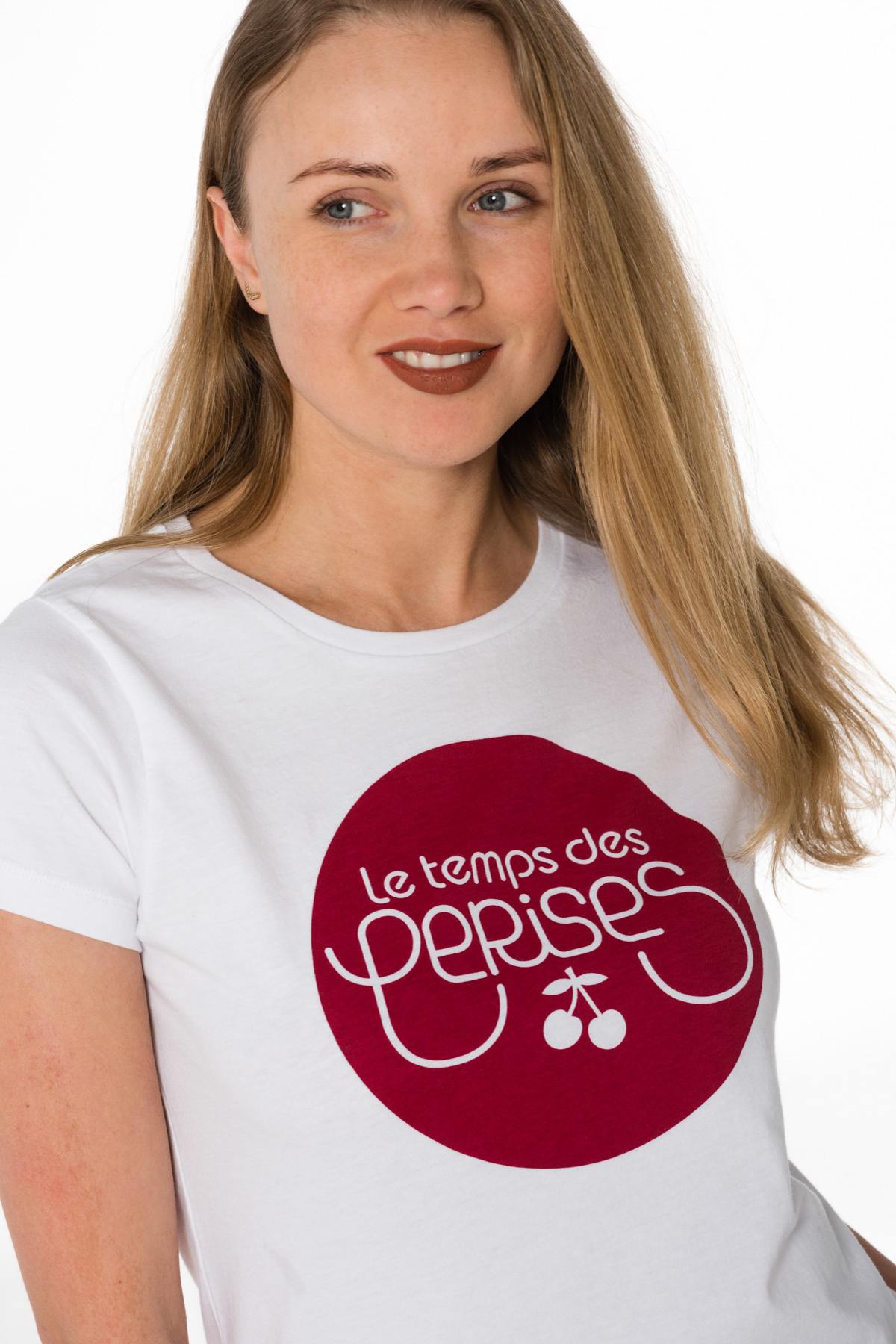 White t-shirt with cherry logo - Image n°4