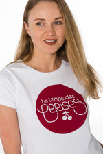 White t-shirt with cherry logo - Image n°4
