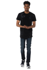 T-shirt with PSG crests and paint stains - Image n°3