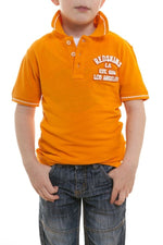 Orange Redskins children's short-sleeved polo shirt - Image n°1