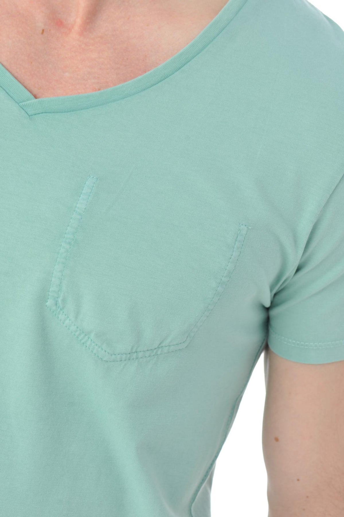 Scotch and Soda green V-neck t-shirt - Image n°4