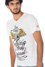 White Von Dutch t-shirt with winged eye - Image n°3