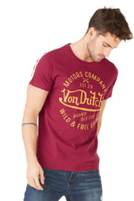 Men's burgundy motors t-shirt - Image n°1