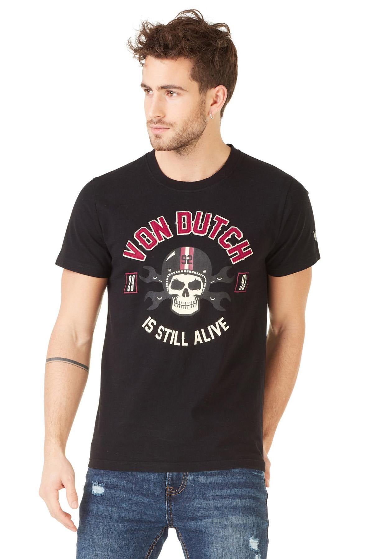 Men's black biker skull t-shirt - Image n°5