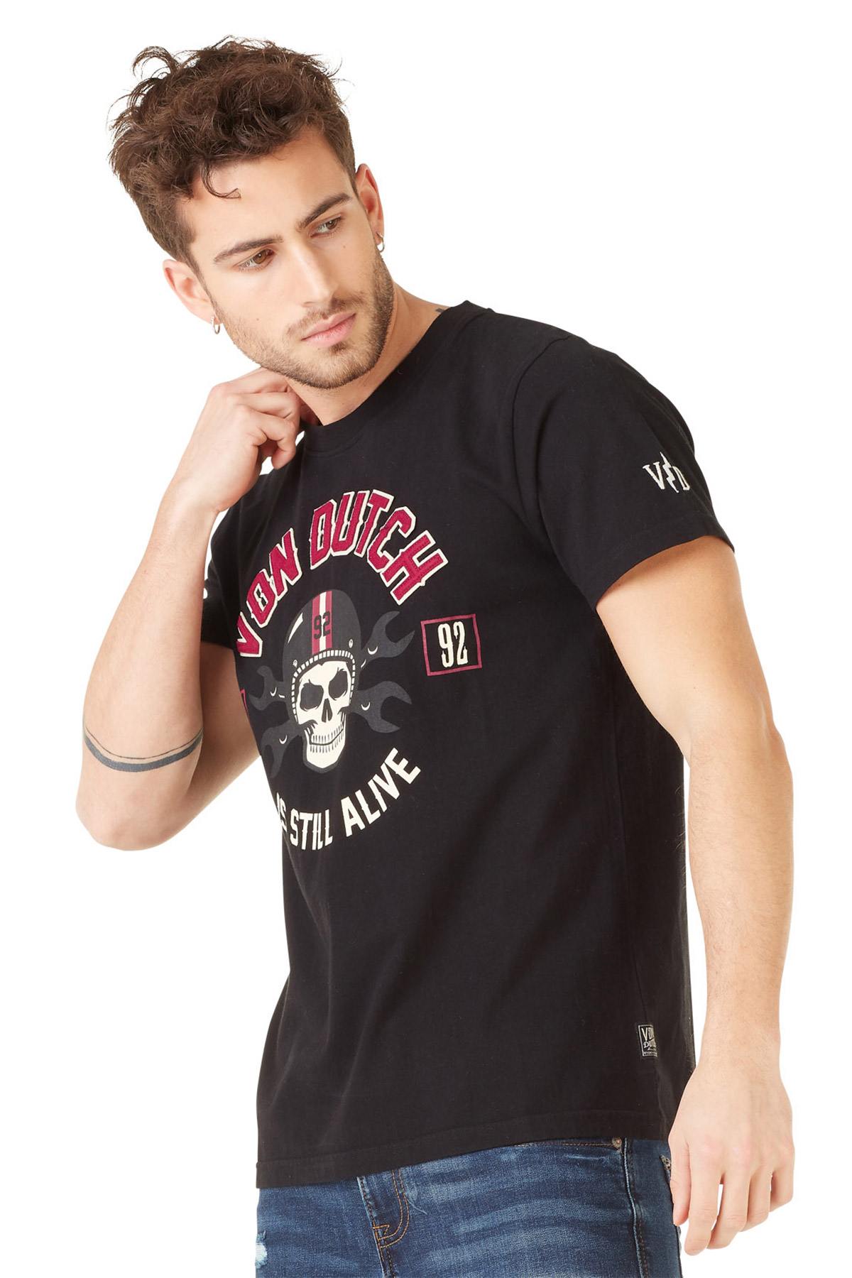 Men's black biker skull t-shirt - Image n°6