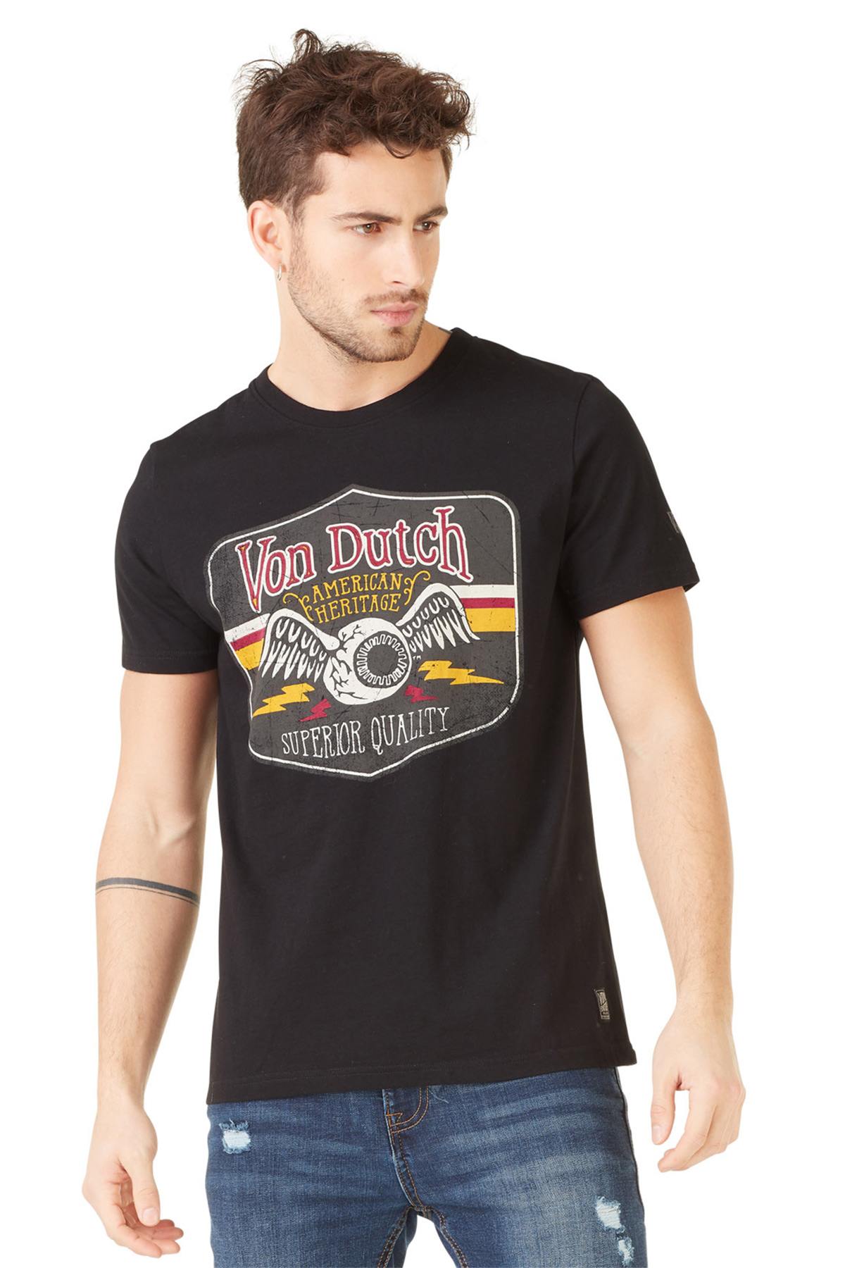 Men's black winged eye t-shirt - Image n°1