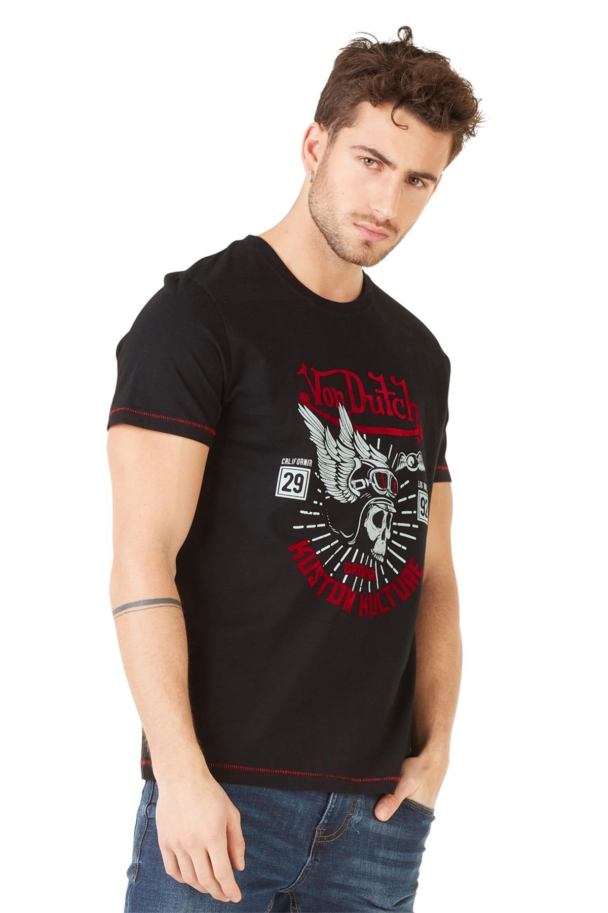 Men's t-shirt biker skull kustom - Image n°3