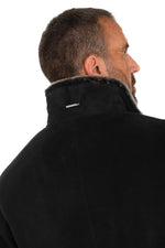 Black shearling coat with gray interior - Image n°4