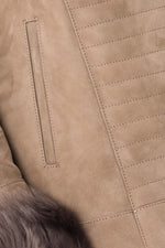 Beige shearling coat - Image n°6