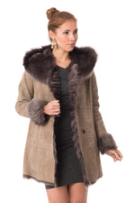 Beige shearling coat - Image n°3