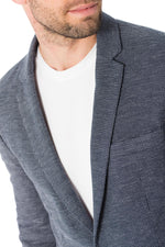 Men's blue and white cotton blazer - Image n°7