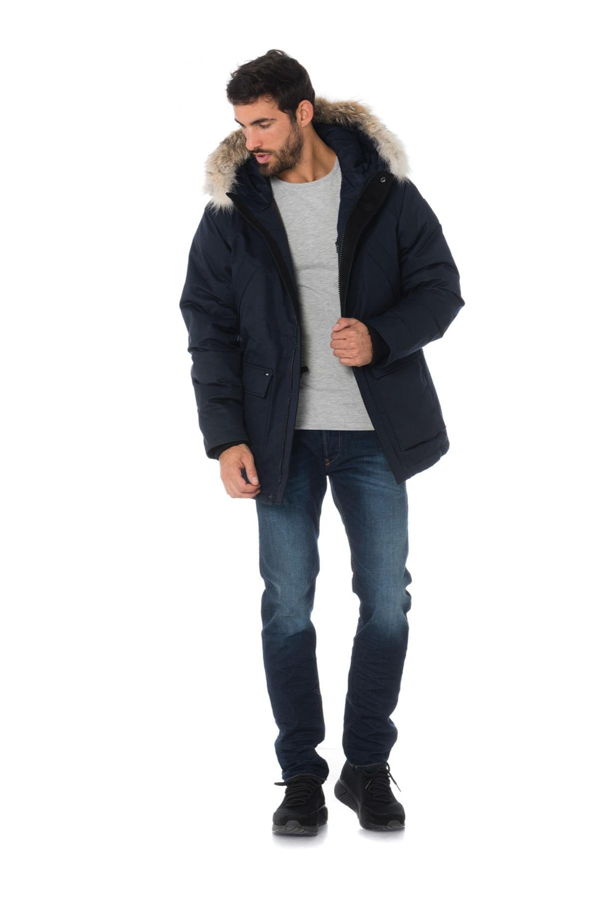 Nobis men's navy blue parka - Image n°2