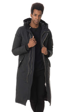 Men's long black parka - Image n°4