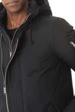 Men's long black parka - Image n°7