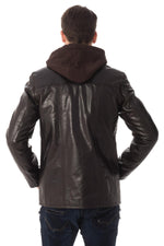 Jacket with buffalo leather hood - Image n°5