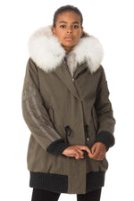 Khaki parka with fox fur - Image n°5