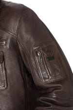 Deercraft men's brown sheepskin leather safari jacket - Image n°7