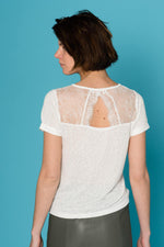 Ecru lace t-shirt - Image n°4