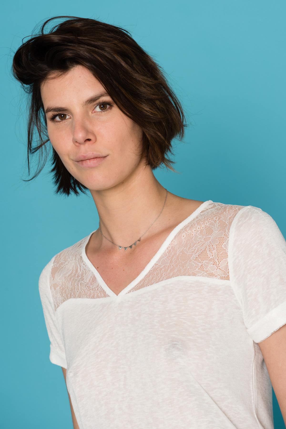 Ecru lace t-shirt - Image n°6