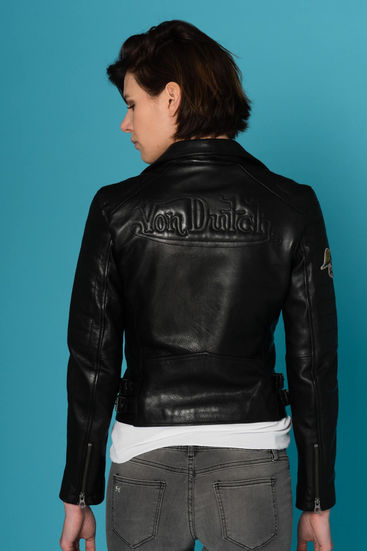 Black cowhide leather perfecto - Image n°5