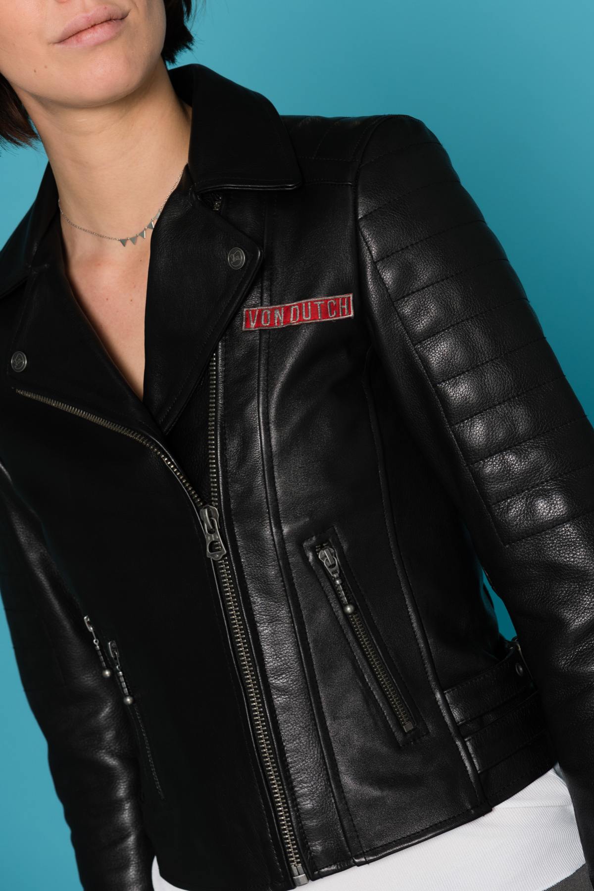 Black cowhide leather perfecto - Image n°1