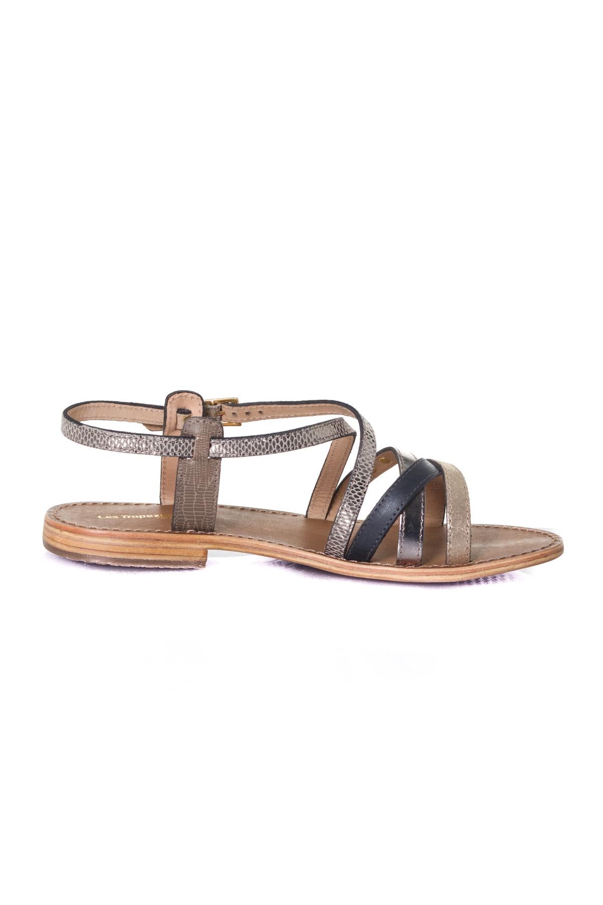Taupe snake sandal - Image n°2
