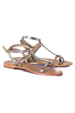Women's beige snake sandals - Image n°1